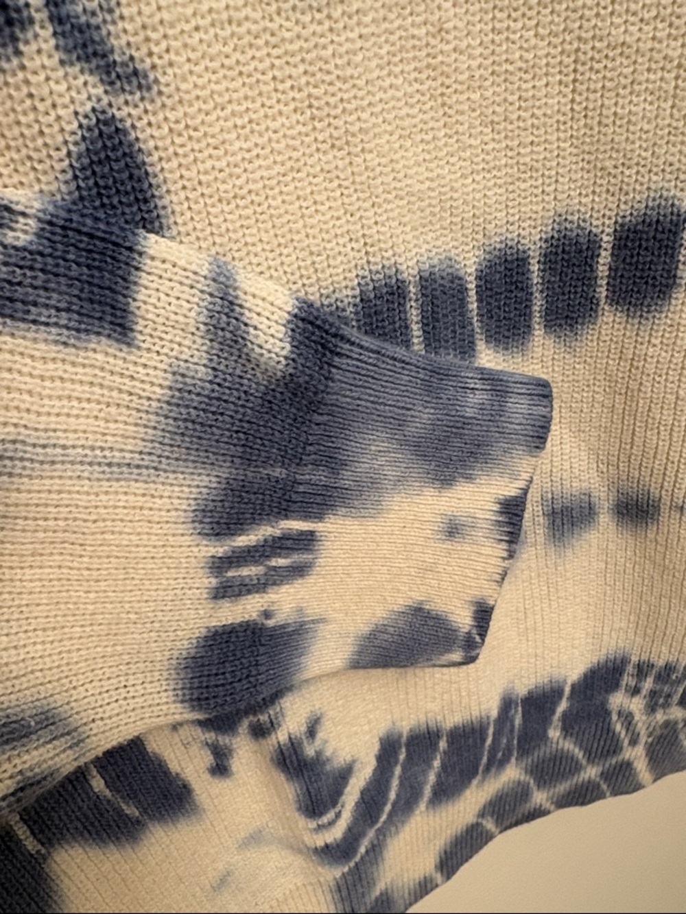 INC International Concepts Blue and Off-White Tie-Dye Crewneck Sweater - Picture 7 of 7